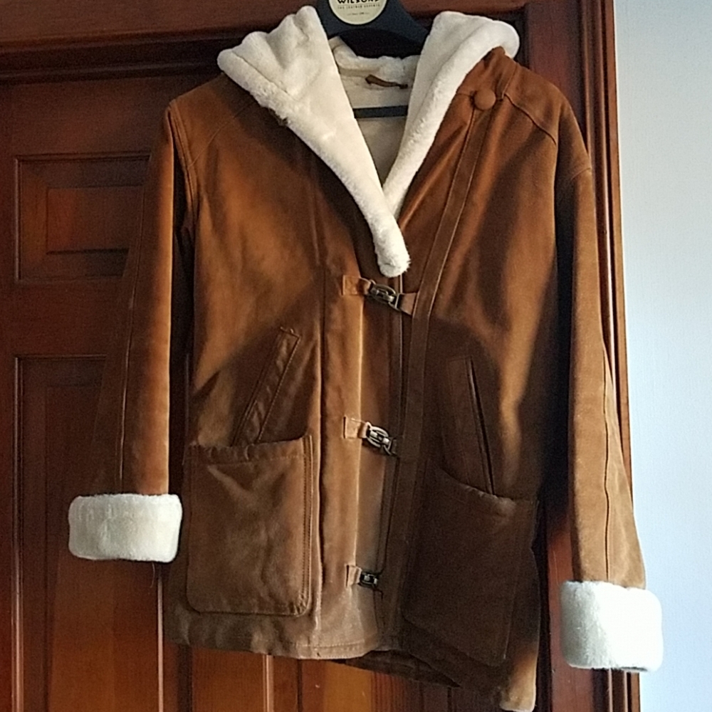 🔥Victoria Secret Moda Suede Leather Coat Small